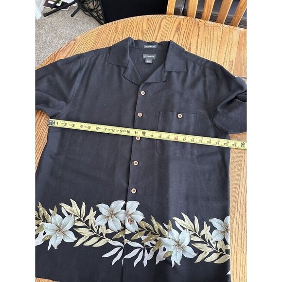 St John’s Bay Short Sleeve Button Up Silk Hawaiian Shirt Mens Medium - Picture 6 of 7